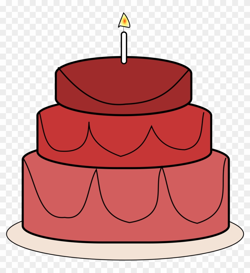 Red Birthday Cake Clipart Clipartxtras - Birthday Cake #17170