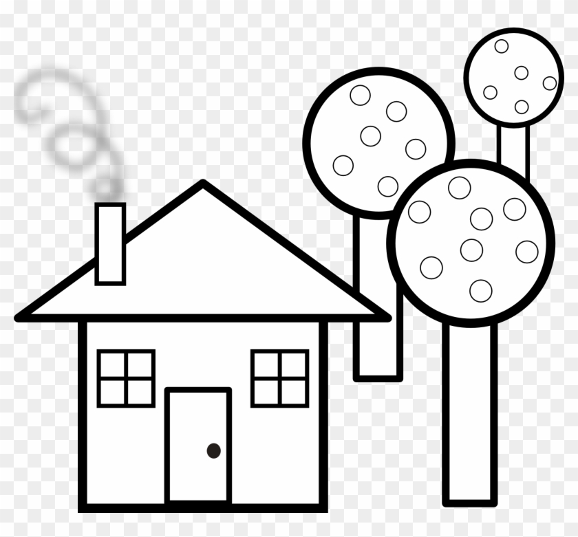 Haunted House Clipart My House - Shapes House Black And White #17229