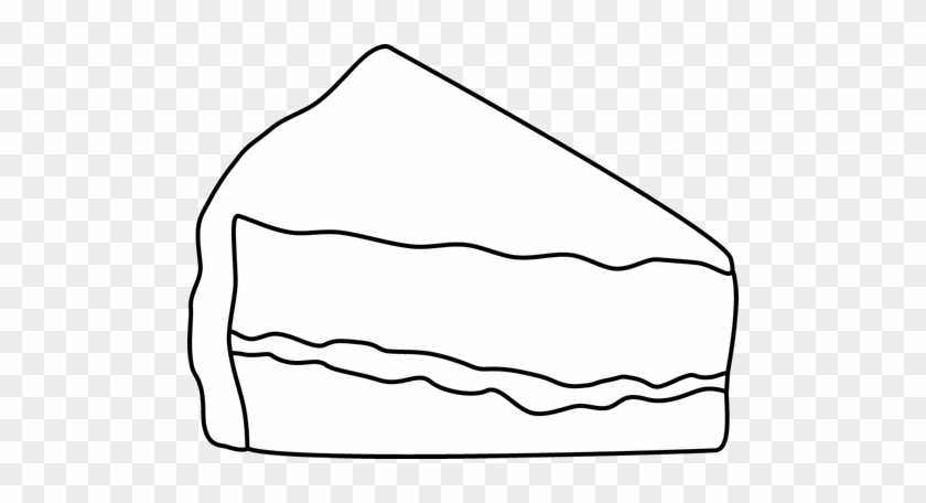 Black And White Slice Of Cake - Outline Of A Piece Of Cake #17253