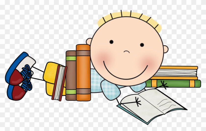 Boy With Book - Scrappin Doodles Clip Art #17306