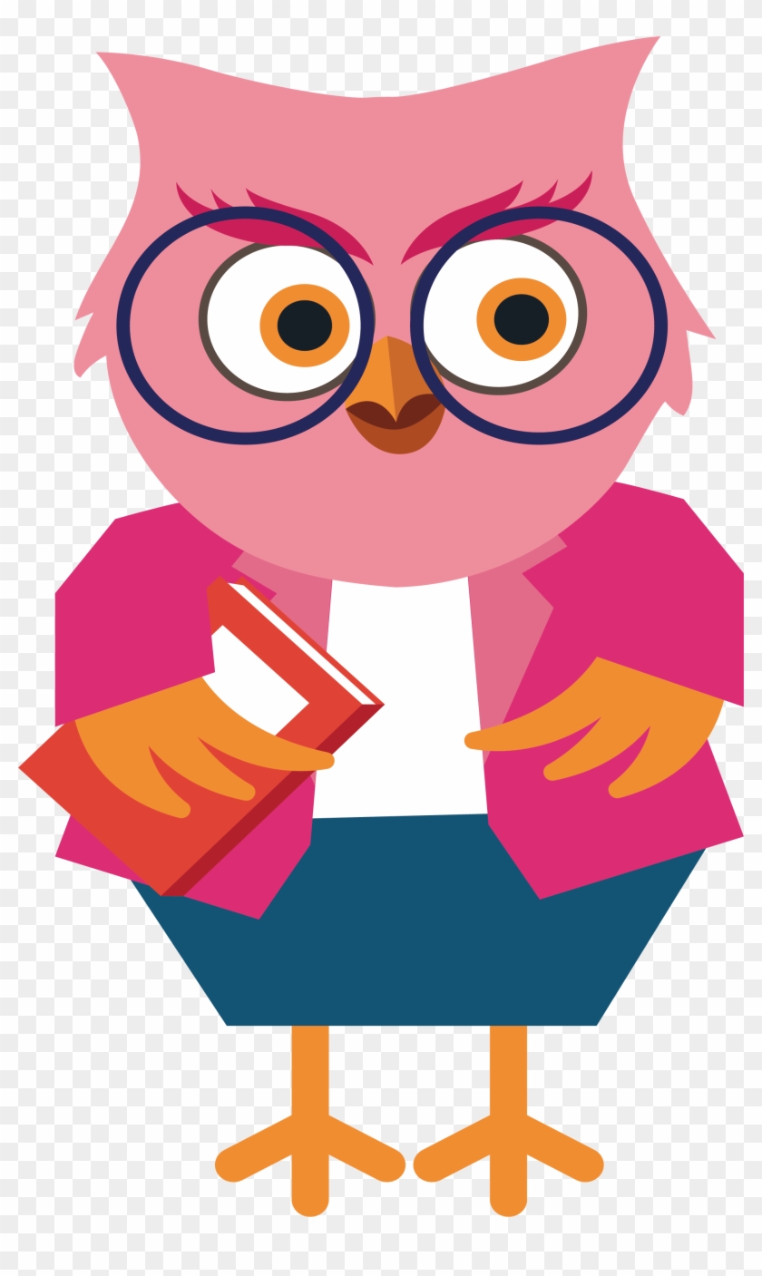 Owl Cartoon Teacher Clip Art - Cute Owl Teacher Cartoon #17336