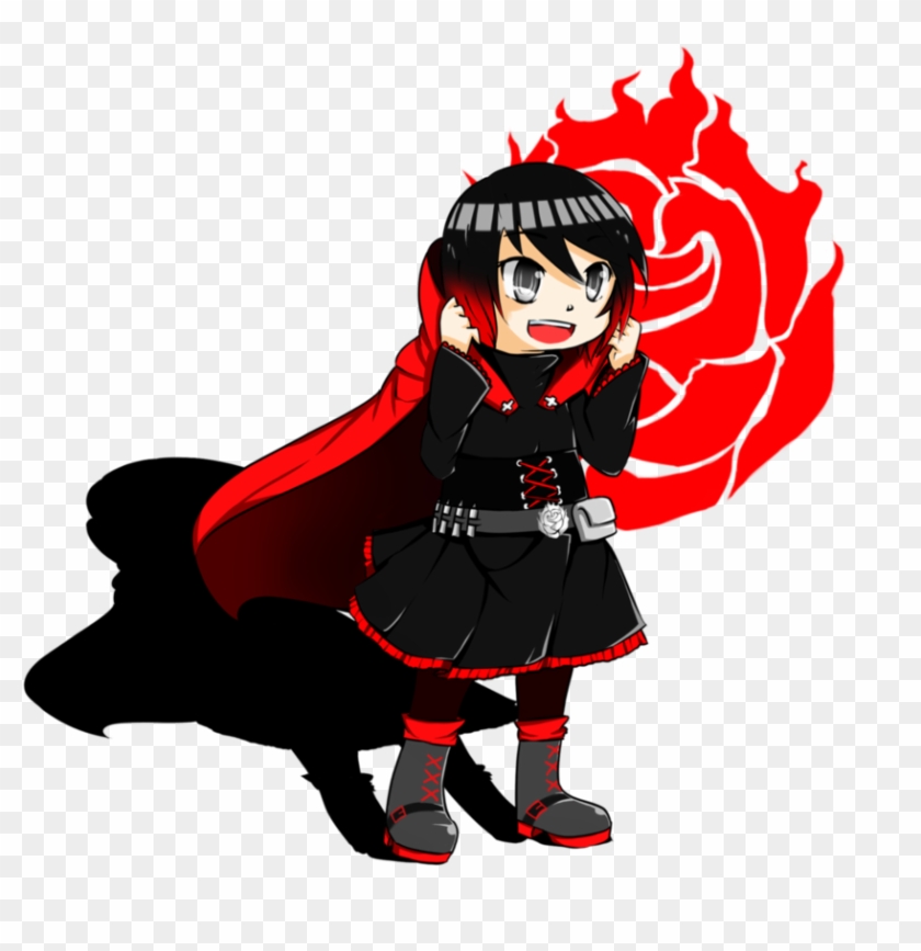 Chibi Ruby Rose~leader Of Rwby By Aoneko90 On Deviantart - Transparent Chibi Ruby Rose Rwby #17523