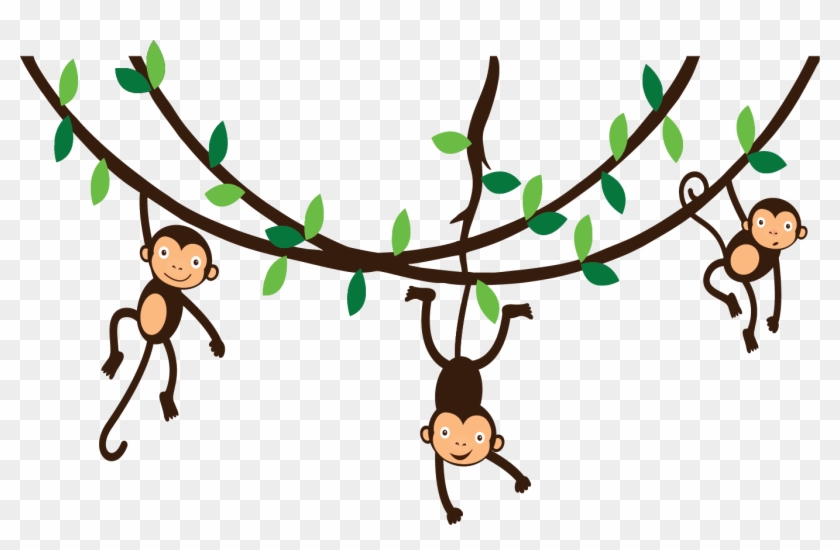 Free Icons Png - Monkeys Hanging From Vines #17536