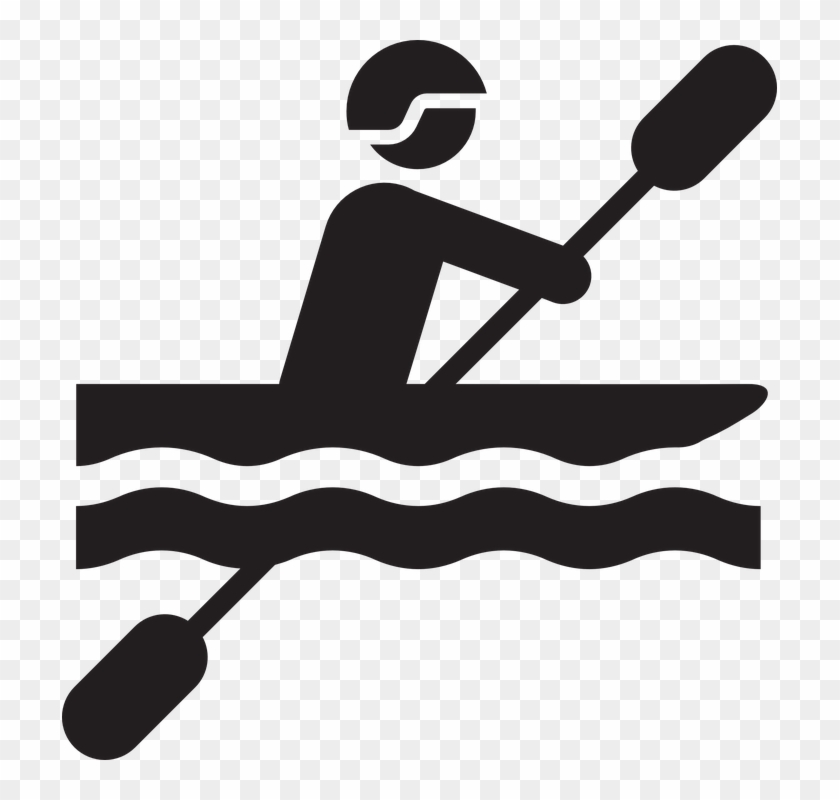 Water Kayak Pictogram Lake River Helmet Racing - Kayak Clipart Transparent #17535