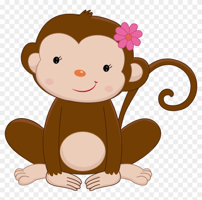 Monkey Baby Shower Clip Art For Kids - Jungle Animals Clipart Monkey #17769