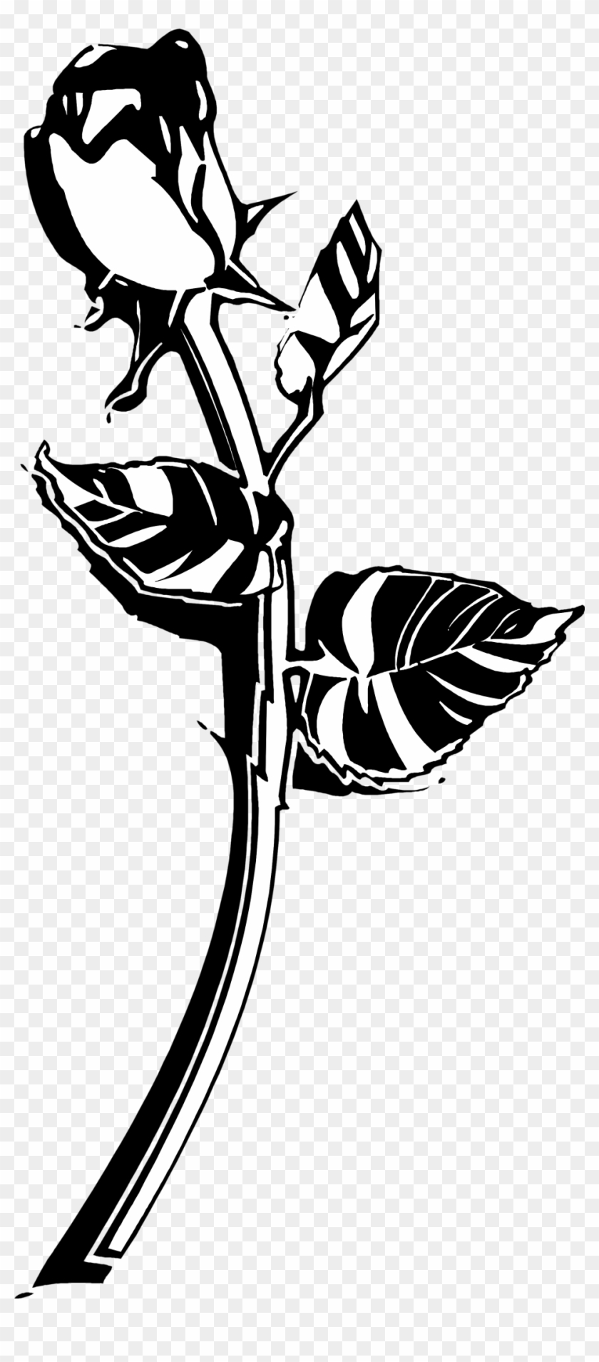 Rose Black And White Roses Clip Art Black And White - Clipart Black Rose Png #17775