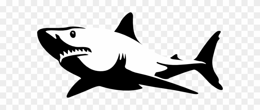 Shark Clip Art - Black And White Shark #17825