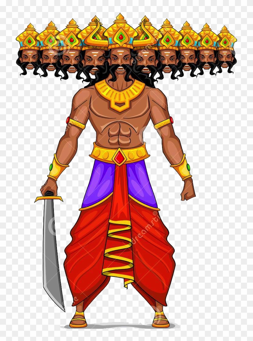 Dussehra celebration  angry ravana with ten Vector Image