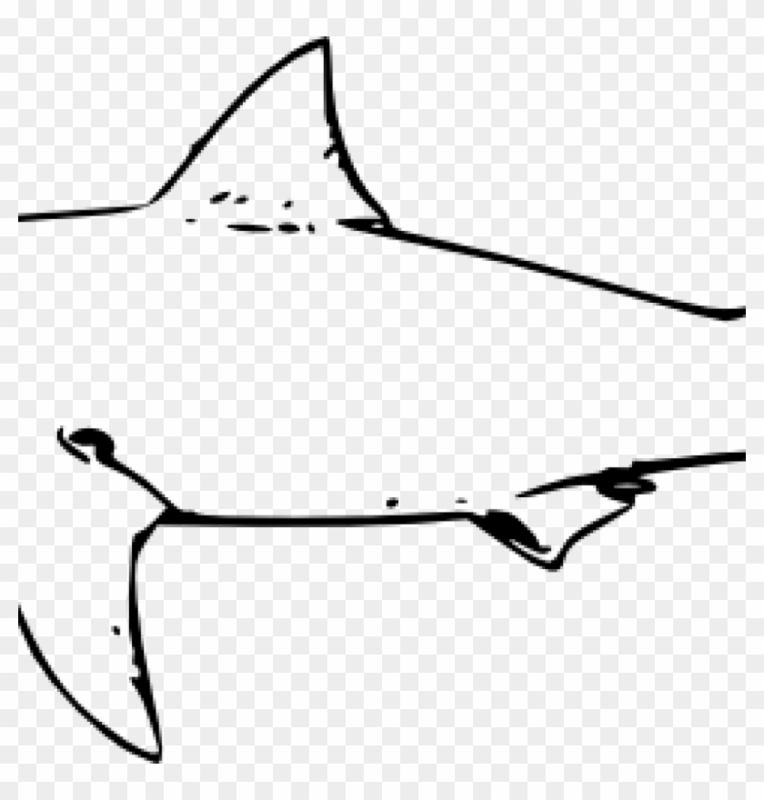 Shark Clipart Black And White Shark Clip Art Black - Great White Shark In Black And White #17911