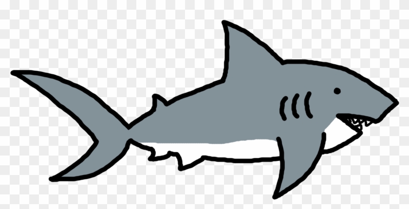 Shark Clip Art Black And White - Great White Shark #17939