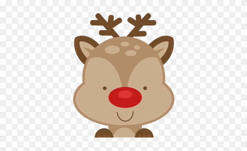 Peeking Reindeer Svg Scrapbook Cut File Cute Clipart - Cute Reindeer Clipart #17993