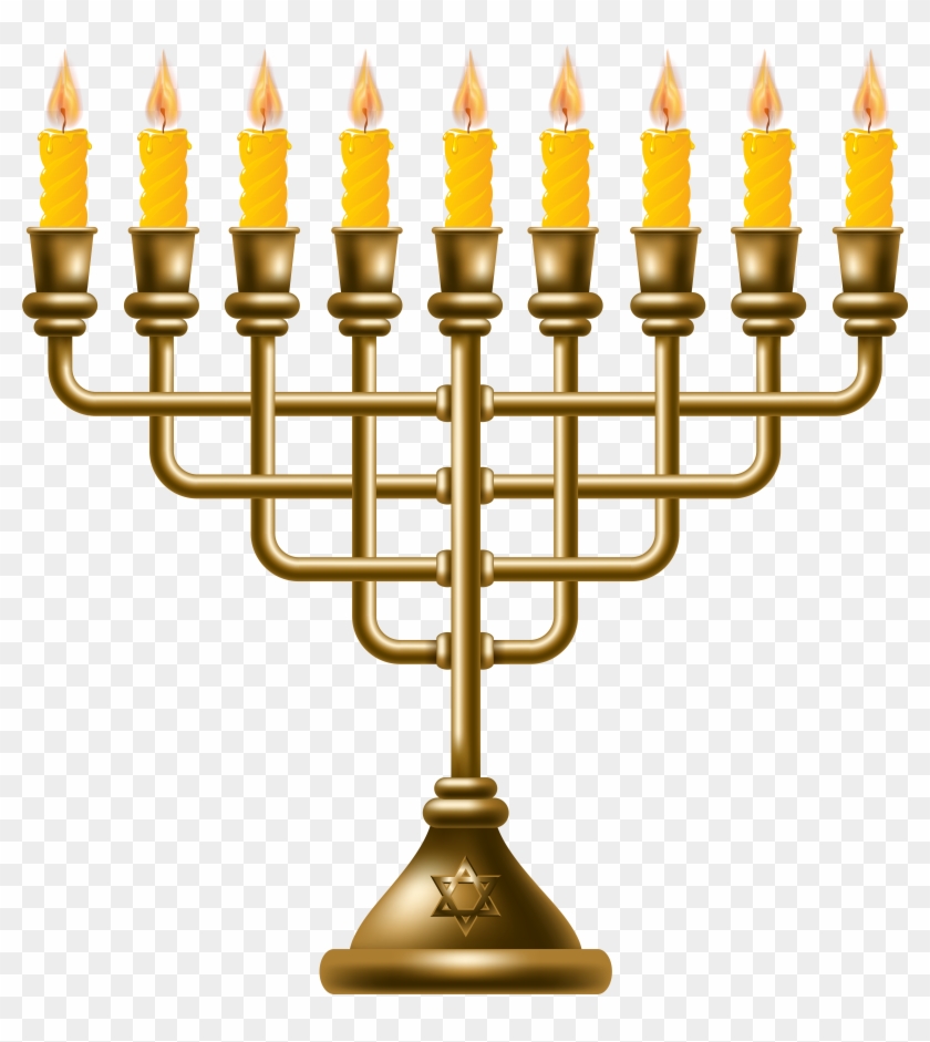 Golden Menorah Png Clip Art - Golden Menorah Png Clip Art #77002