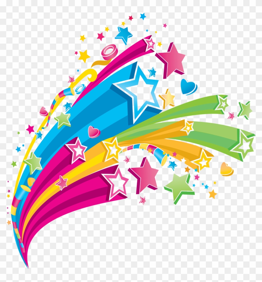 Colorful Clipart Colorful Star - Colorful Shooting Stars Clip Art #77026