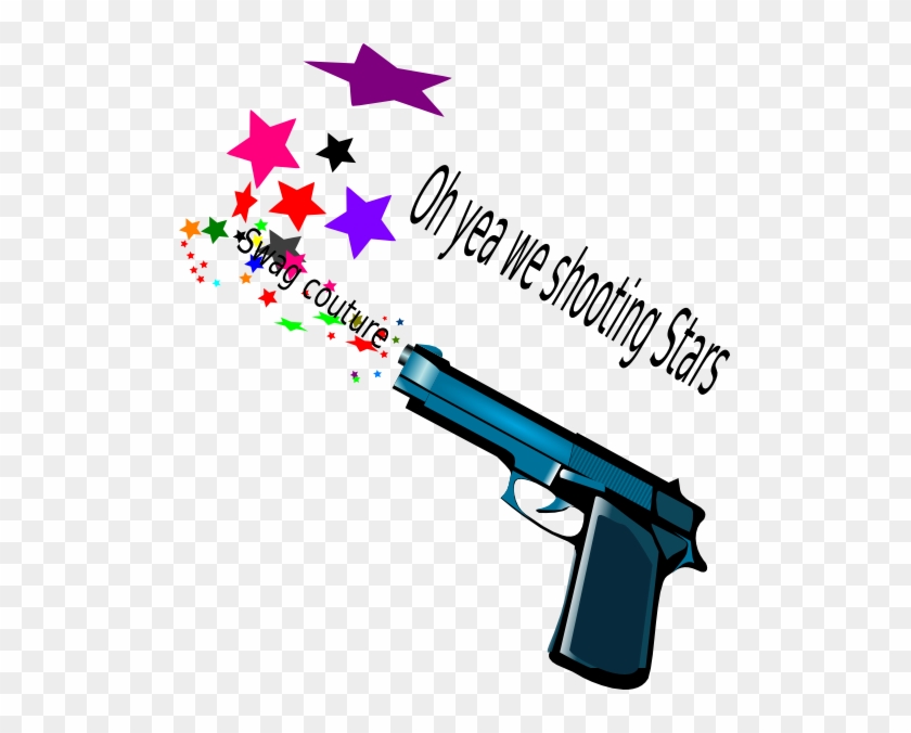 Shooting Stars Again Clip Art - Gun Clip Art #77156
