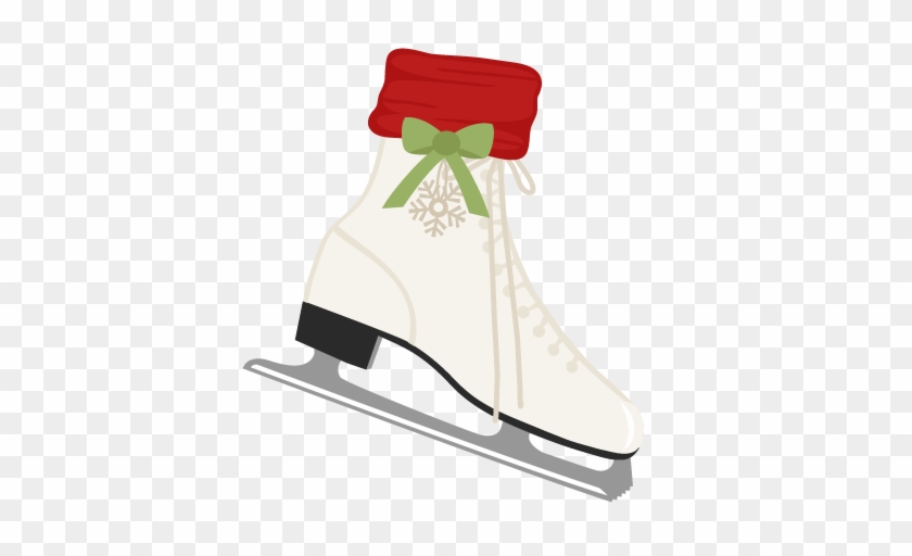 Ice Skate Svg Scrapbook Shape Winter Svg Cut File Snowflake - Miss Kate Cuttables Shoe #77244