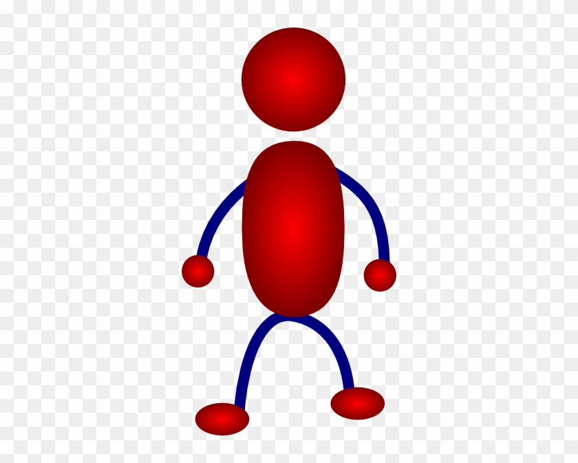 Stick Person Standing Clipart - Stickman Figure Red Clipart #77750