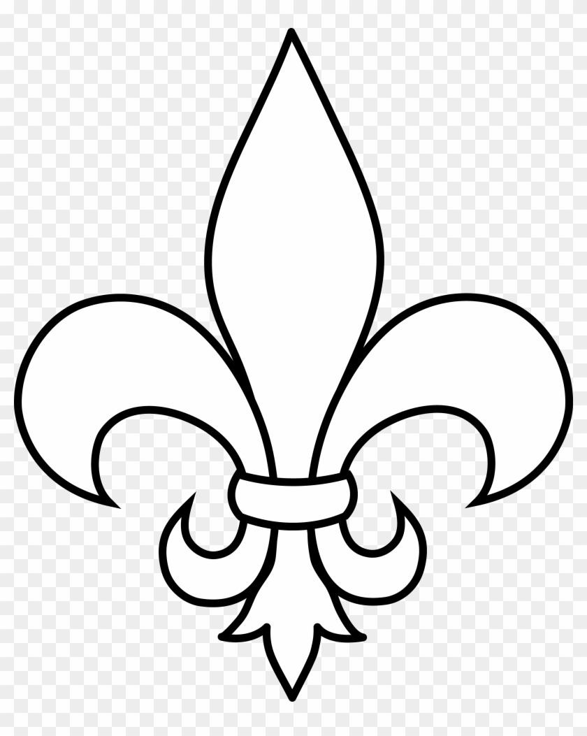 Black And White Fleur De Lis Outline - Fleur De Lis Clip Art #77949