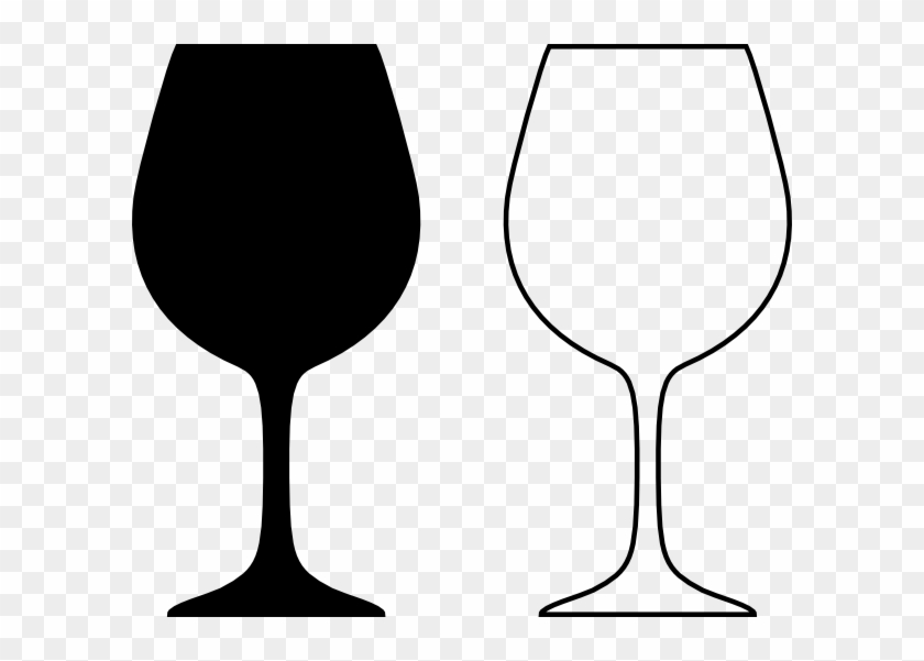 Wine Glass Silhouette - Wine Glass Clip Art Black White #78062