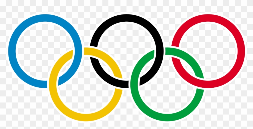 Olympic Rings With White Rims - Olympic Flag And Torch #78134