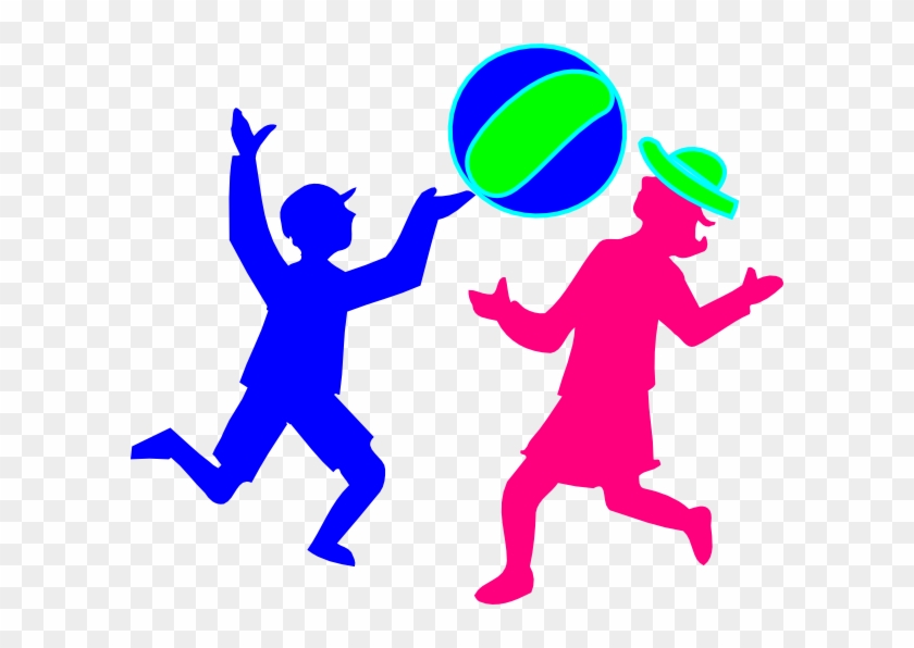 Boy And Girl Playing Ball Clip Art - Physical Activity Black And White #78301