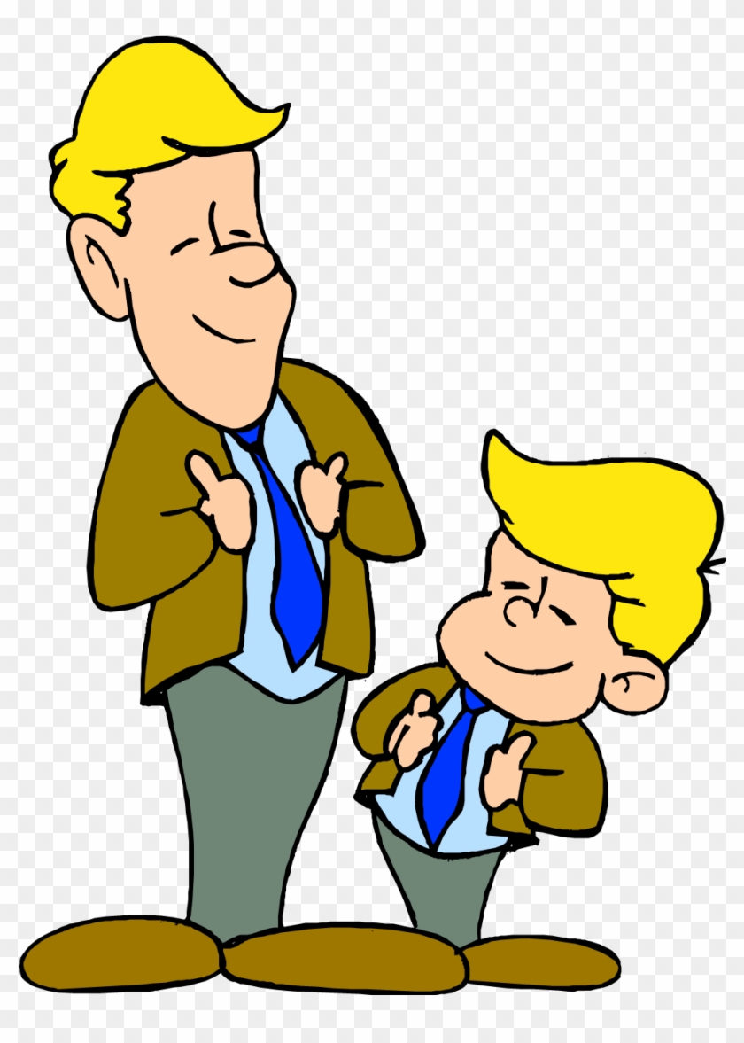 Colorful Father And Son Clipart - Father Son Clip Art #78620