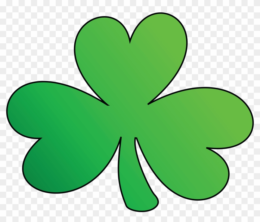 Free Clipart Of A Green Outlined Clover Shamrock, St - St Patrick's Day Green Clover #78664