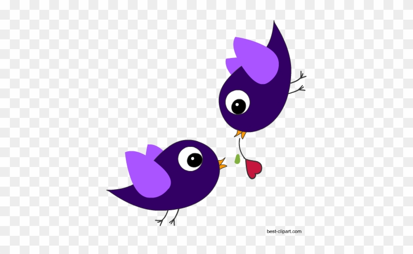 Cute Birds And A Heart, Free Valentine Clip Art - Clip Art #78685