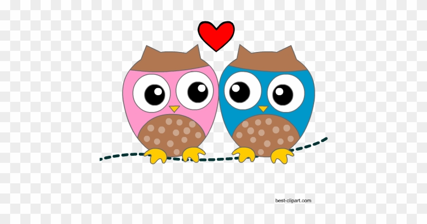 Two Cute Owls, Free Clip Art For Valentine's Day - Cute Letter Writing Paper #78750