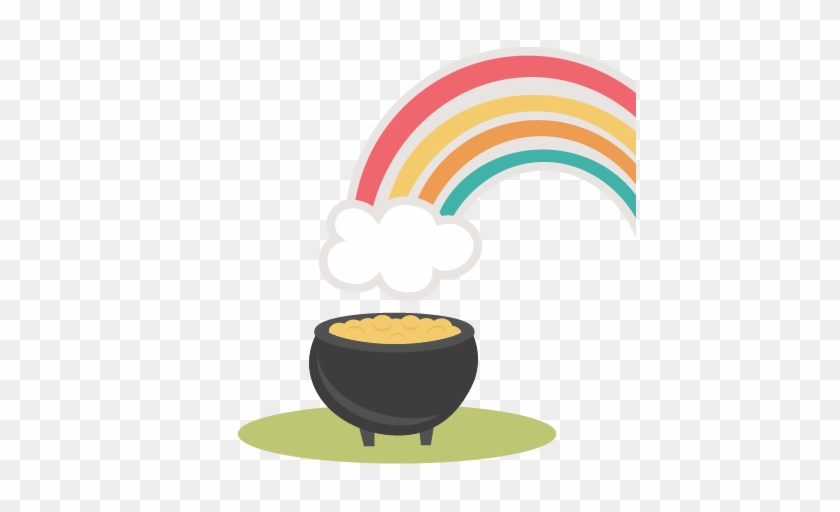 Rainbow With Pot Of Gold Svg Cutting File St - Cute Pot Of Gold #78875