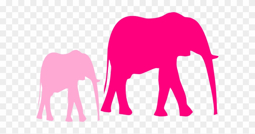 Pink Baby Shower Elephant Mom And Baby Clip Art - Elephant Clip Art #78893