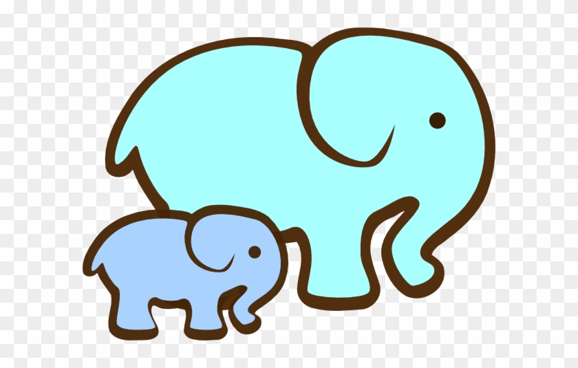 Mom And Baby Elephant Clip Art - Elephant With Baby Clipart #78971