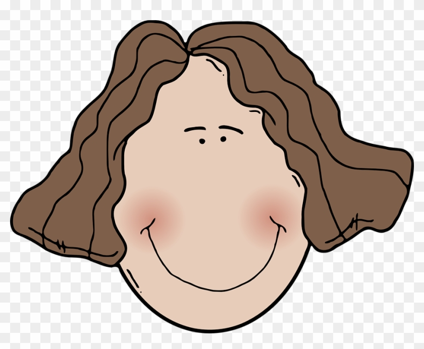 Brown Hair Clipart Mom Face - Wavy Hair Clipart #78992