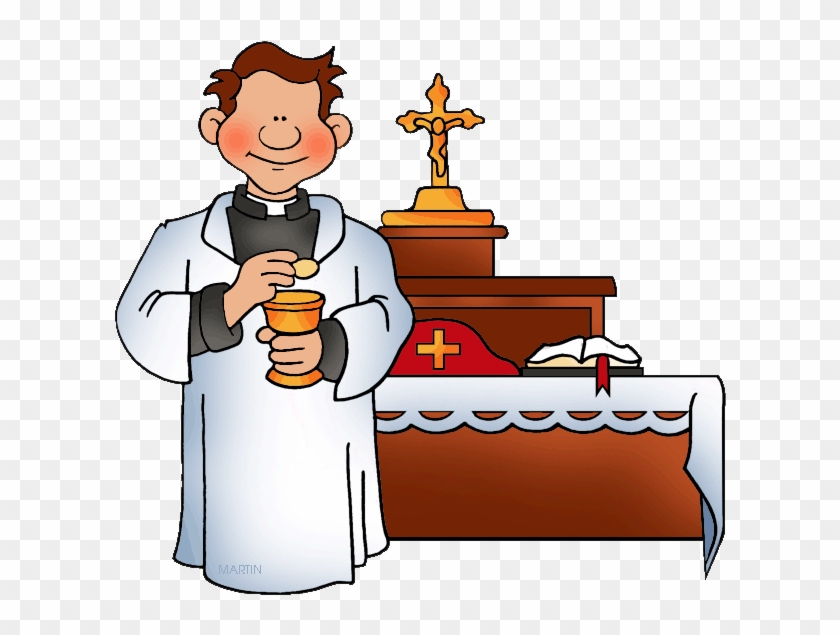 Priest Baptism Clip Art - Sacrament Of Eucharist Cartoon #79350