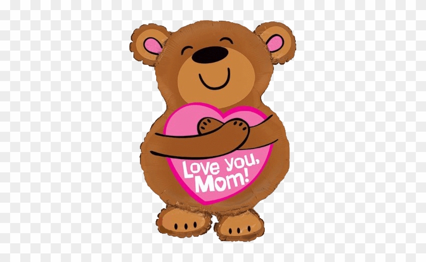 28" Love You Mom Bear Hug Balloon - Bear Mom Clip Art #79629