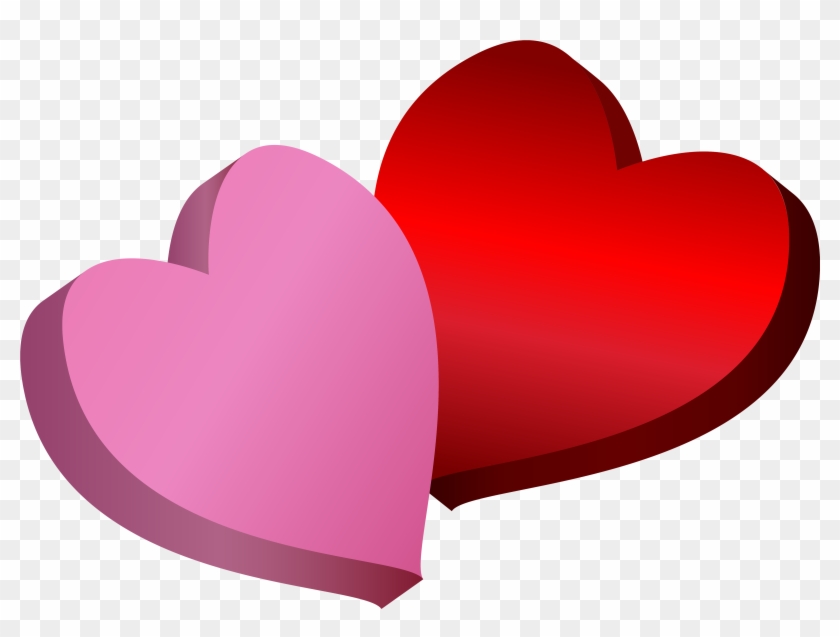 Pink And Red Hearts Png Clipart - Red And Pink Hearts #79692
