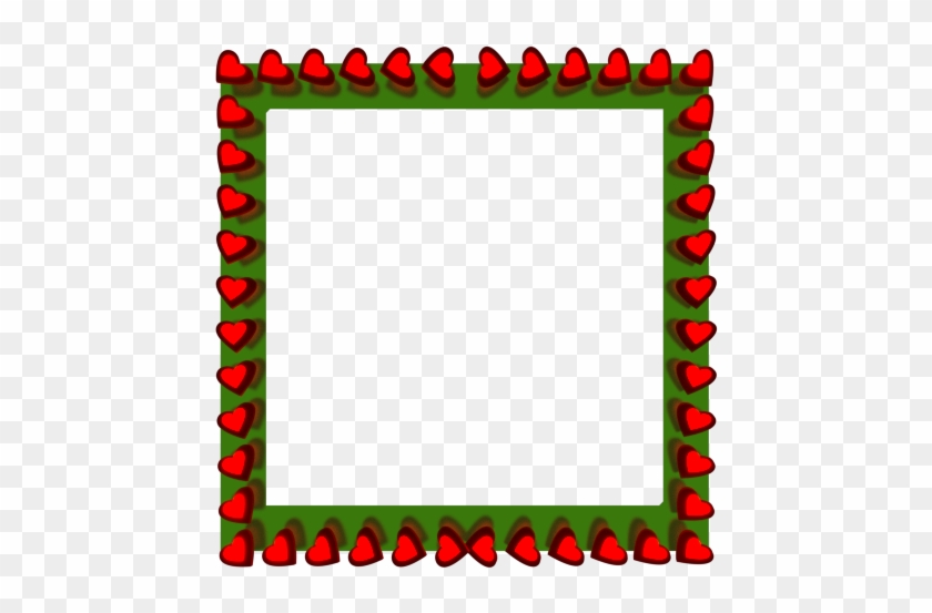Red Love Hearts Reflection On Square Green Border - Red And Green Border #79844