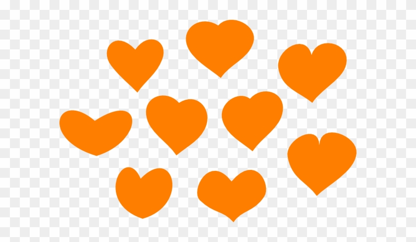 Free Valentine Clipart Transparent Background - Orange Hearts Transparent #79911