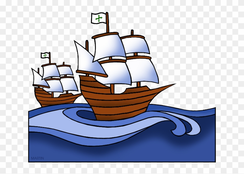 Columbus Day Clip Art By Phillip Martin, Nina And Pinta - Columbus Day Clipart Png #79960