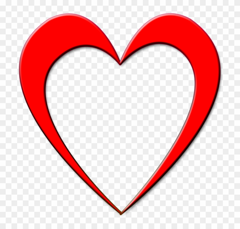 red heart outline vector