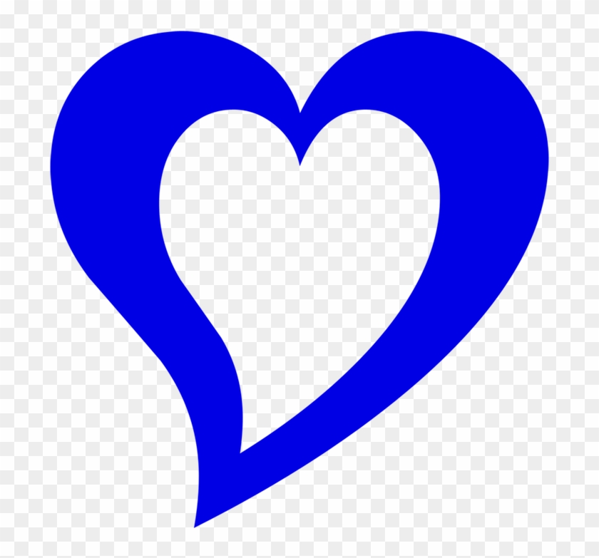 Blue Heart Outline Design Love Valentine Day - Blue #80559