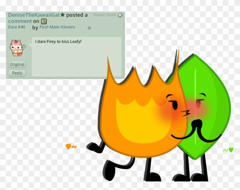 Press Question Mark To See Available Shortcut Keys - Firey X Leafy Kiss #80747