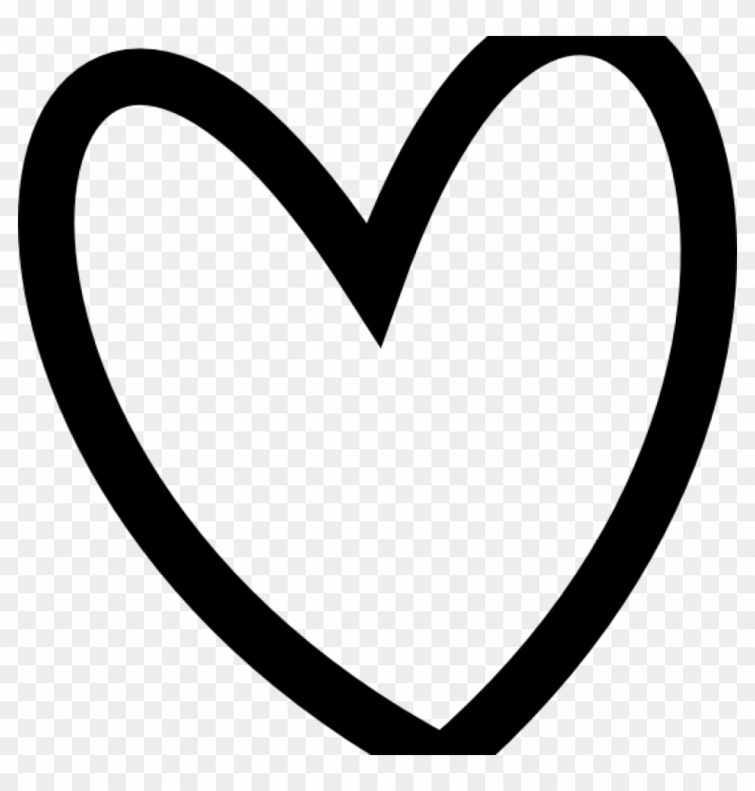 Heart Clipart Black And White Slant Black Heart Outline - Clip Art #80827