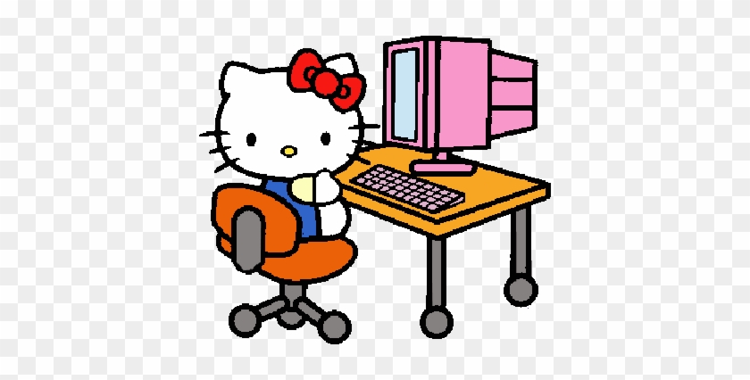 Discover Ideas About Happy Labour Day - Hello Kitty At Computer #81092