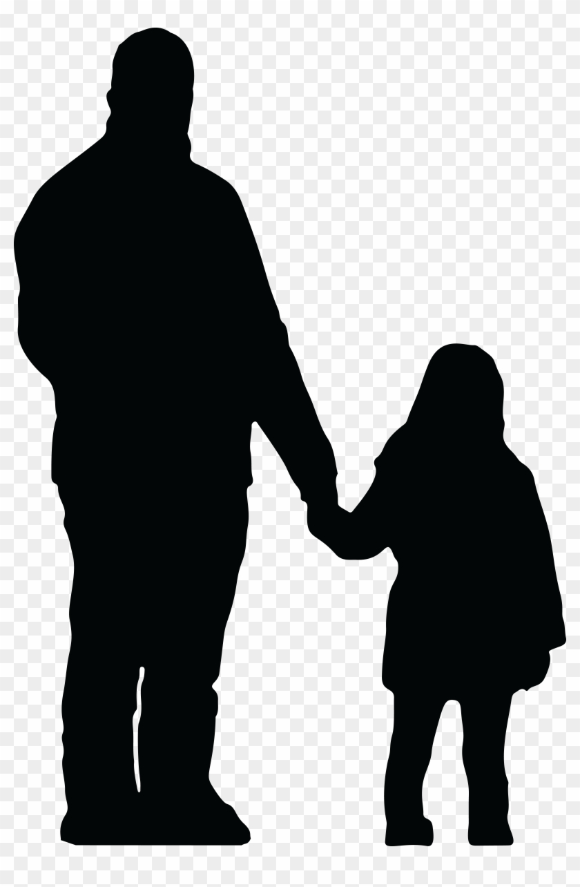 Free Clipart Of A Silhouetted Father Holding Hands - Quotes On Dad And Daughter #81212
