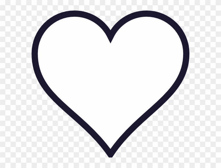 Navy Outline Heart Clip Art - White Love Heart Vector #81247