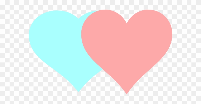 Two Hearts Clip Art - Pink And Blue Heart Png #81269