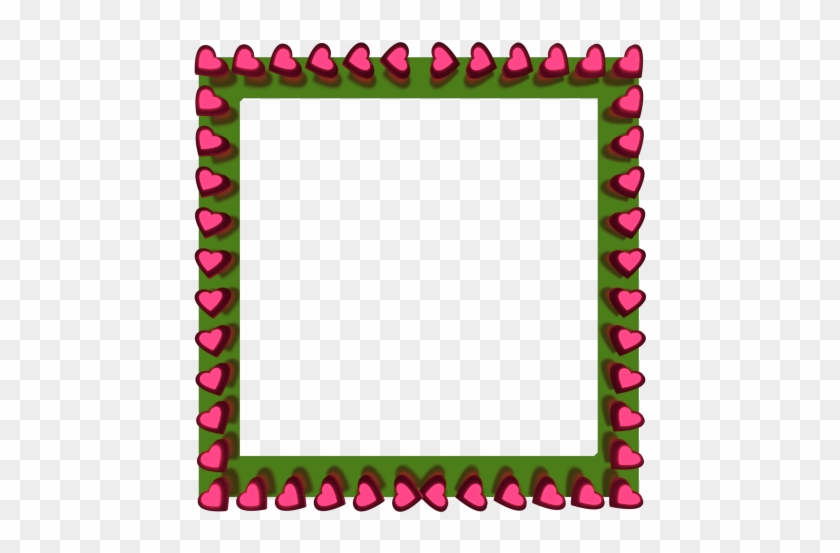 Pink Love Hearts Reflection On Green Square Border - Cute Square Border Png #81478
