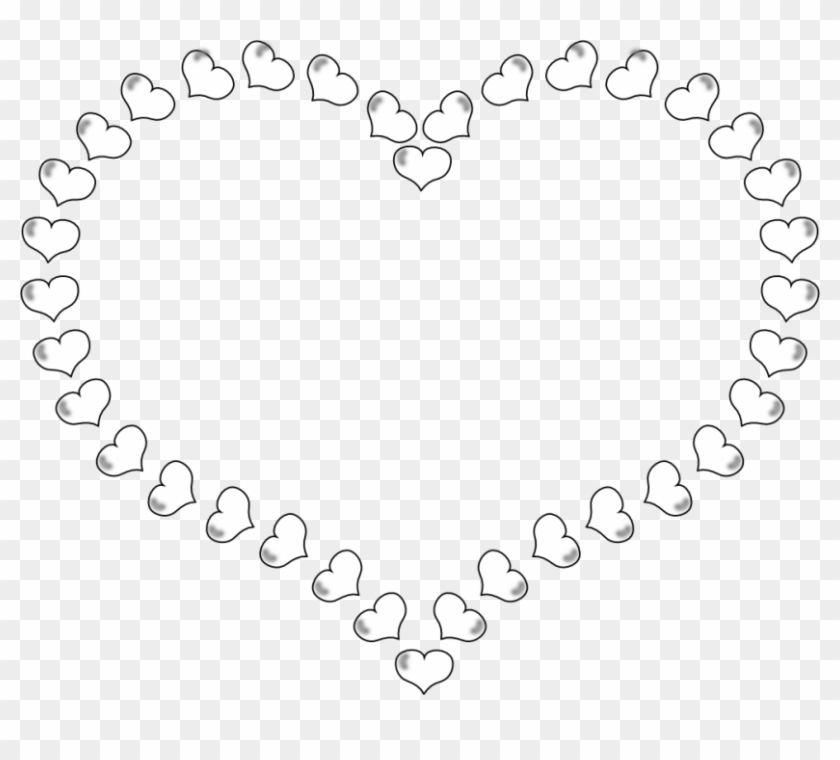 Black And White Heart Clip Art - Heart Border Clip Art Black And White #81543