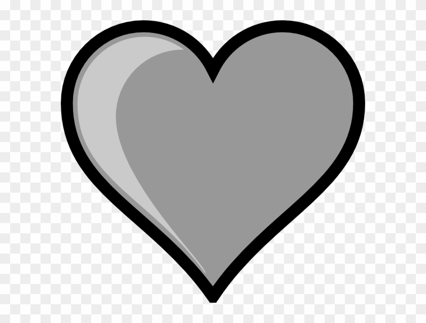 Gray Heart Clip Art - Black And Grey Heart #81863