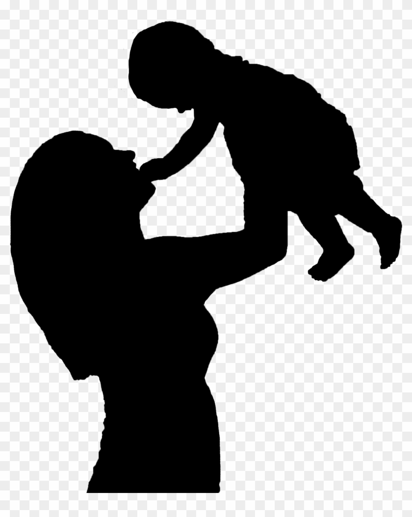 Mother Child Silhouette Clip Art - Mother Holding Baby Silhouette Png #81865
